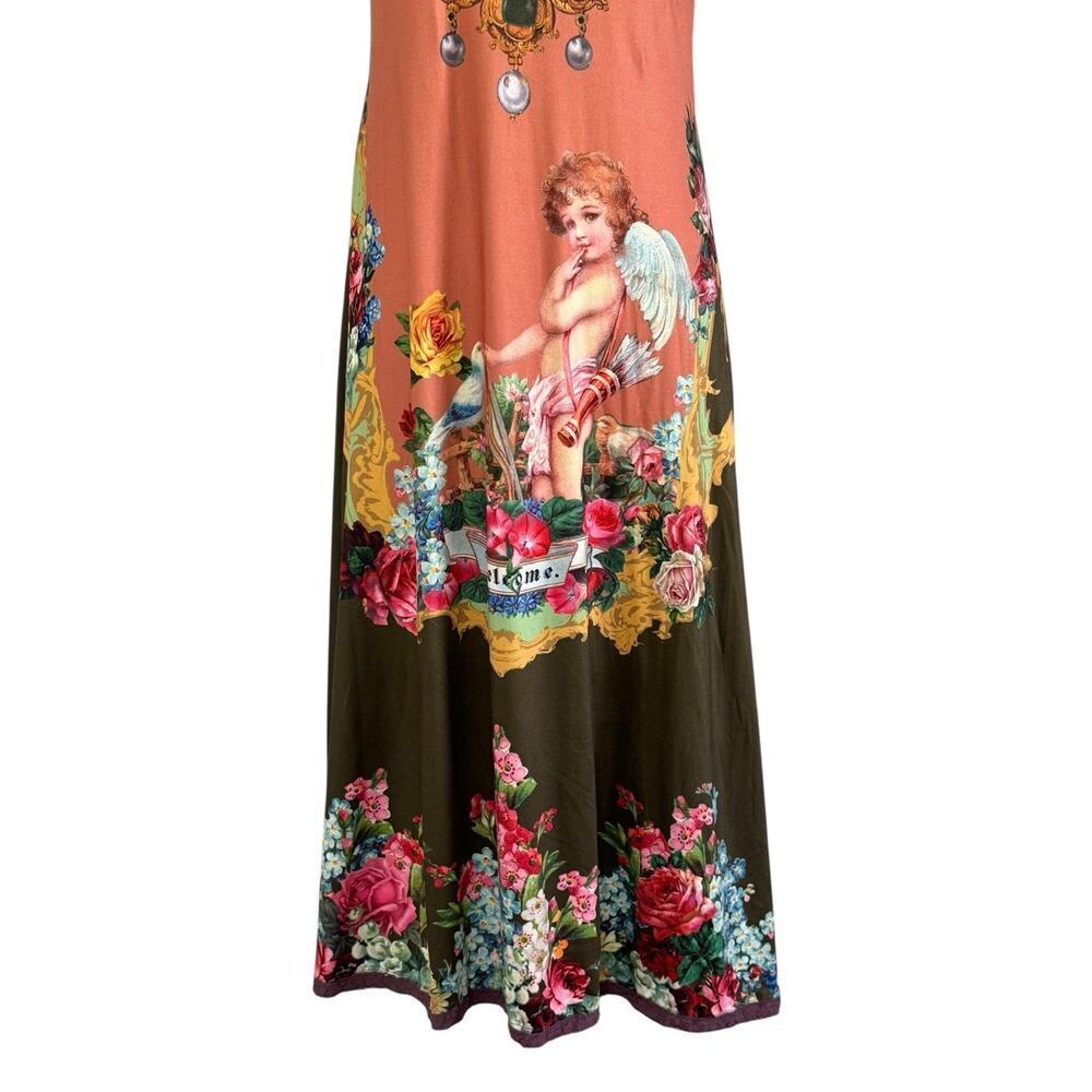 Vintage Inspired Cherub Midi Dress Angel Jewel Toned Romantic Bohemian Size S/M - Picture 5 of 9